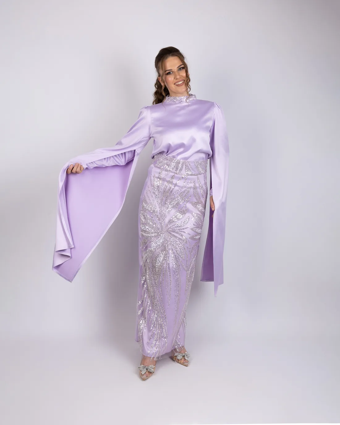 Suknja s’ čipkom kosuljica s’ sirokim rukavom✨ — Džana Style haljina