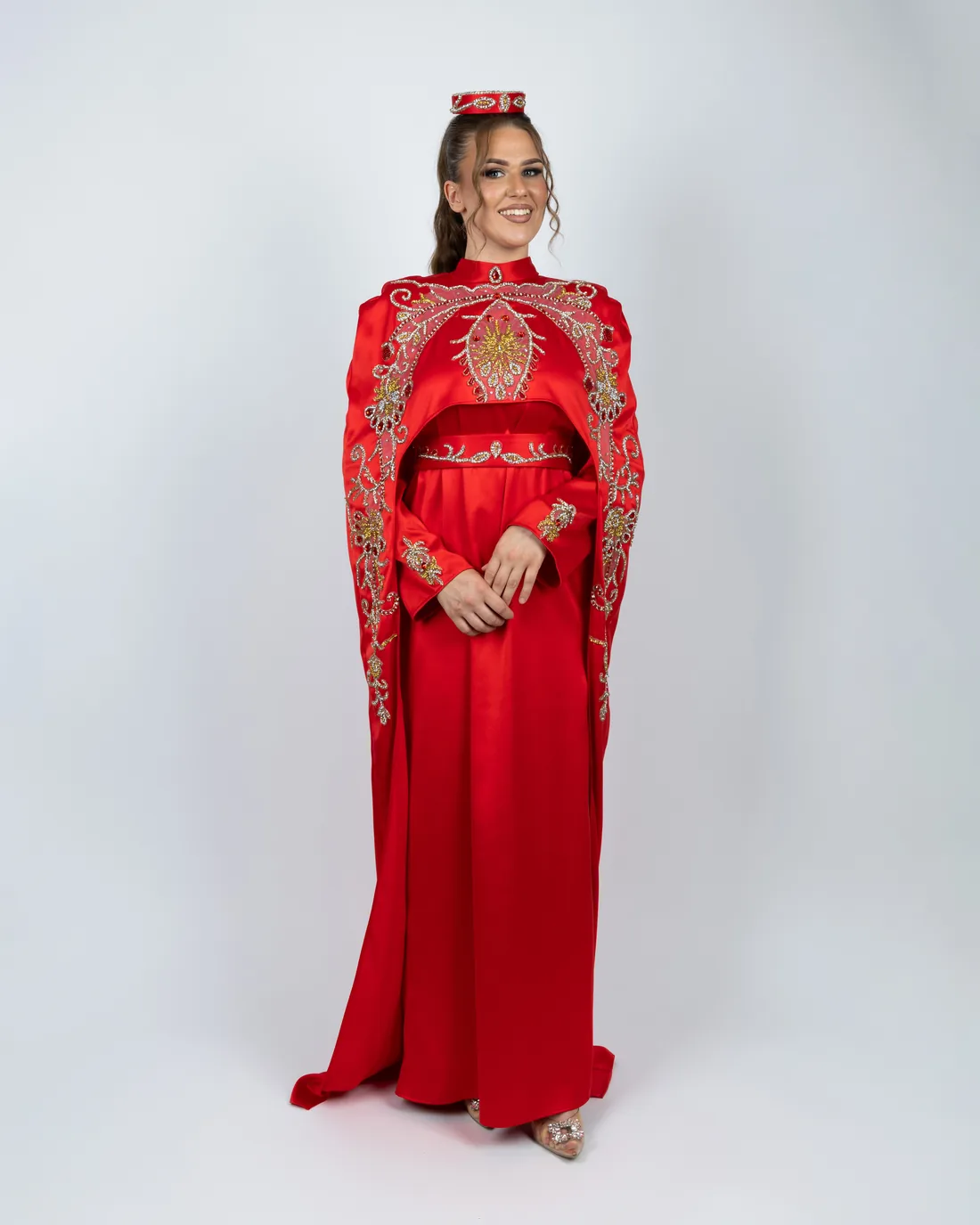 Crvena haljina sa ogrtačem✨ — Džana Style haljina